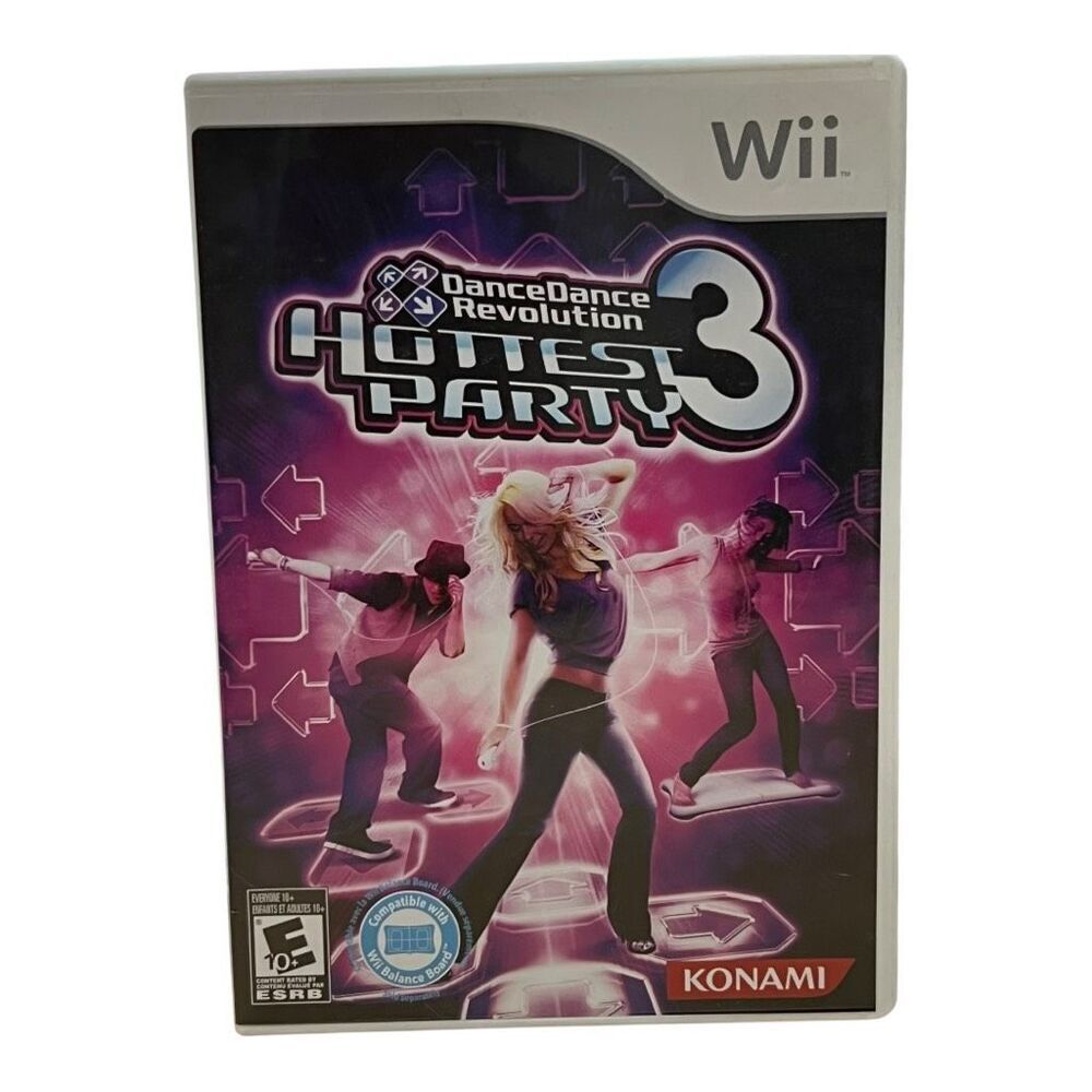 Konami Nintendo Wii Dance Dance Revolution Hottest Party 3 Video Game Disc OS